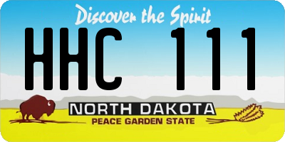 ND license plate HHC111