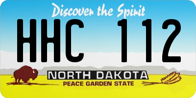ND license plate HHC112