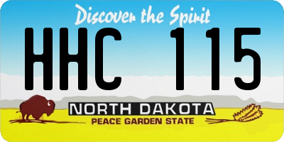 ND license plate HHC115