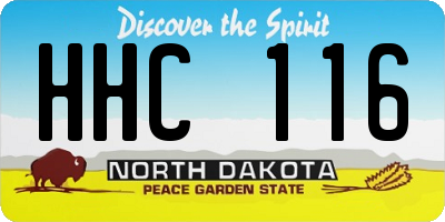 ND license plate HHC116