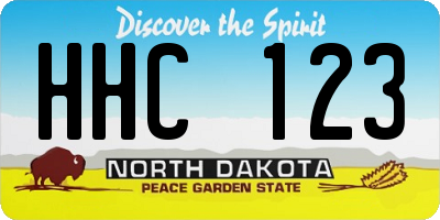 ND license plate HHC123