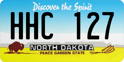 ND license plate HHC127