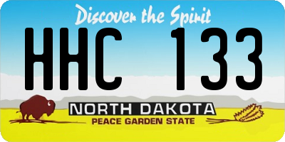 ND license plate HHC133