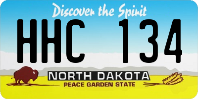 ND license plate HHC134