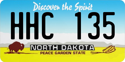ND license plate HHC135