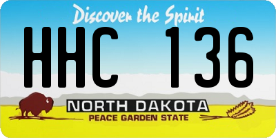 ND license plate HHC136
