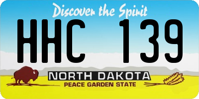 ND license plate HHC139