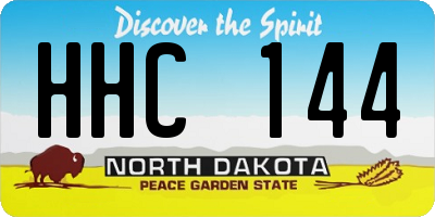 ND license plate HHC144