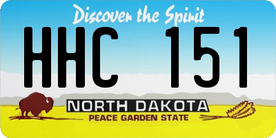 ND license plate HHC151
