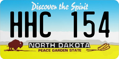 ND license plate HHC154