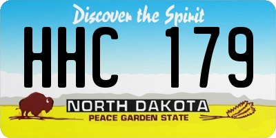 ND license plate HHC179