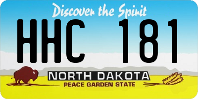 ND license plate HHC181