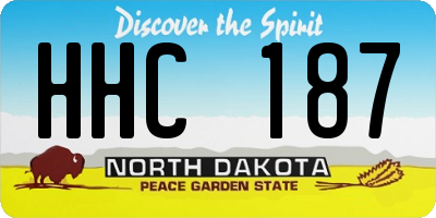 ND license plate HHC187