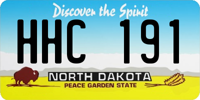 ND license plate HHC191
