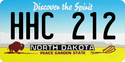 ND license plate HHC212