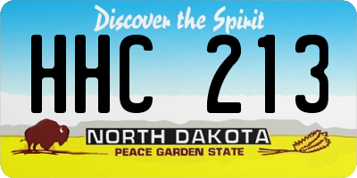 ND license plate HHC213