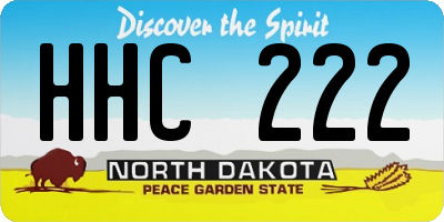 ND license plate HHC222