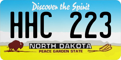 ND license plate HHC223