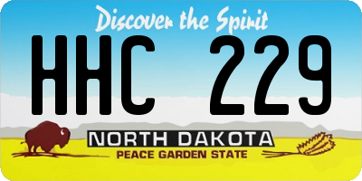 ND license plate HHC229
