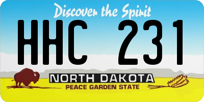 ND license plate HHC231