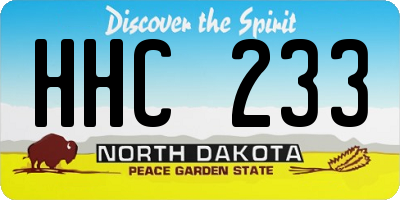 ND license plate HHC233