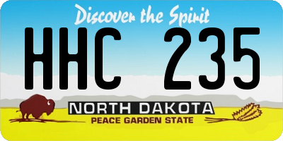 ND license plate HHC235