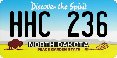 ND license plate HHC236