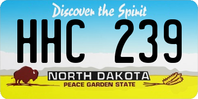ND license plate HHC239