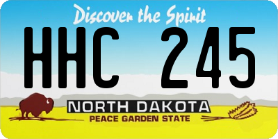 ND license plate HHC245