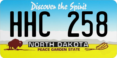 ND license plate HHC258