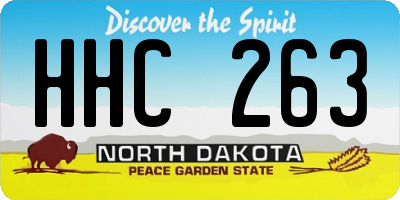 ND license plate HHC263