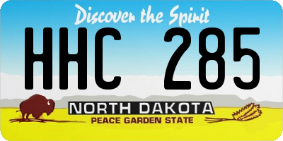 ND license plate HHC285
