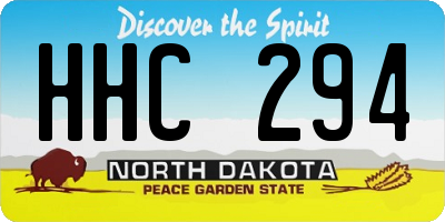 ND license plate HHC294