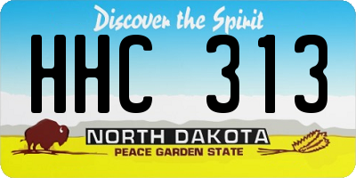 ND license plate HHC313