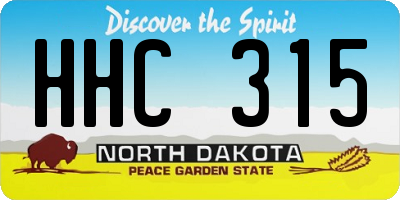 ND license plate HHC315