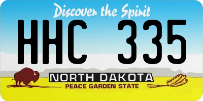ND license plate HHC335