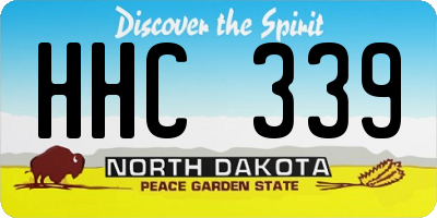ND license plate HHC339