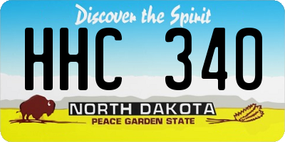 ND license plate HHC340