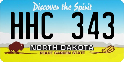 ND license plate HHC343