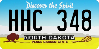 ND license plate HHC348