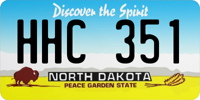 ND license plate HHC351