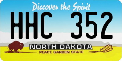ND license plate HHC352