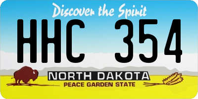 ND license plate HHC354