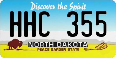 ND license plate HHC355