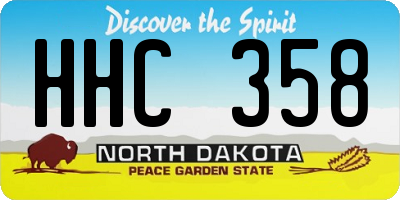 ND license plate HHC358