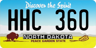 ND license plate HHC360