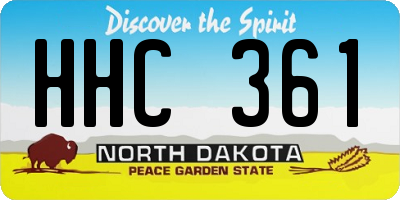 ND license plate HHC361