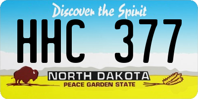 ND license plate HHC377