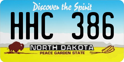 ND license plate HHC386