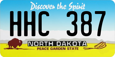 ND license plate HHC387